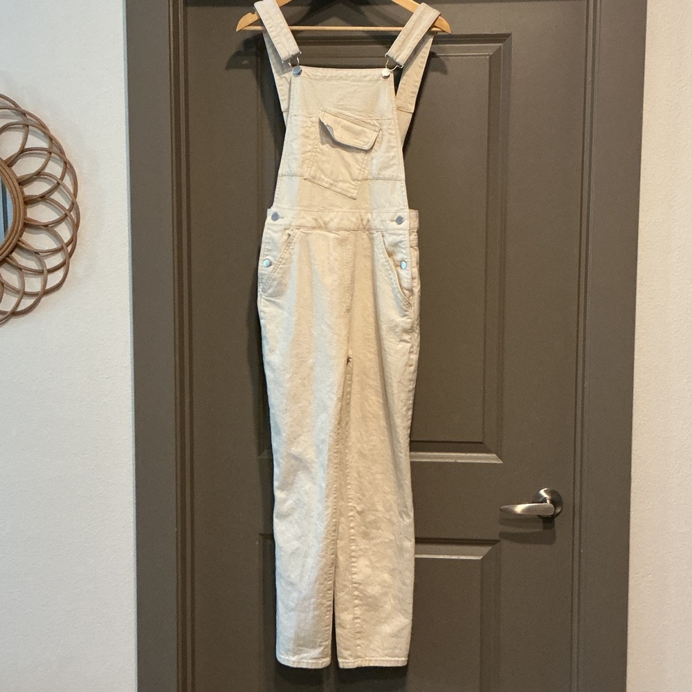 Kate Spade Saturday Women's Denim Cream Overalls Sz XS